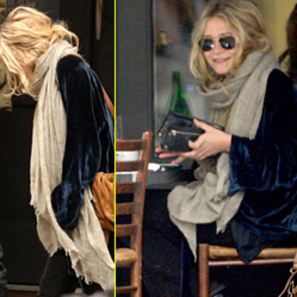 Massive Extra Large Featherweight Cream Scarf - image 1